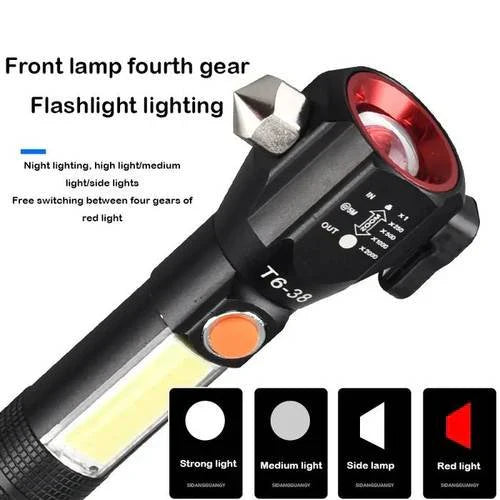 Emergency Hammer Flashlight Torch with Charging Bank