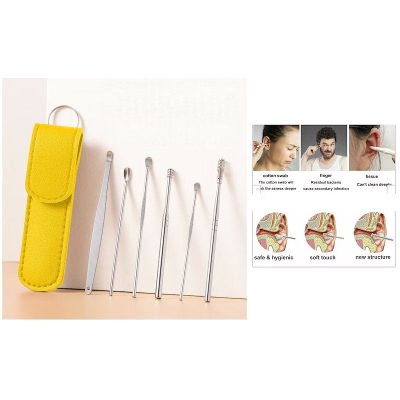 Ear Wax Cleaning Kit, 6 Pcs Ear Pick Tools