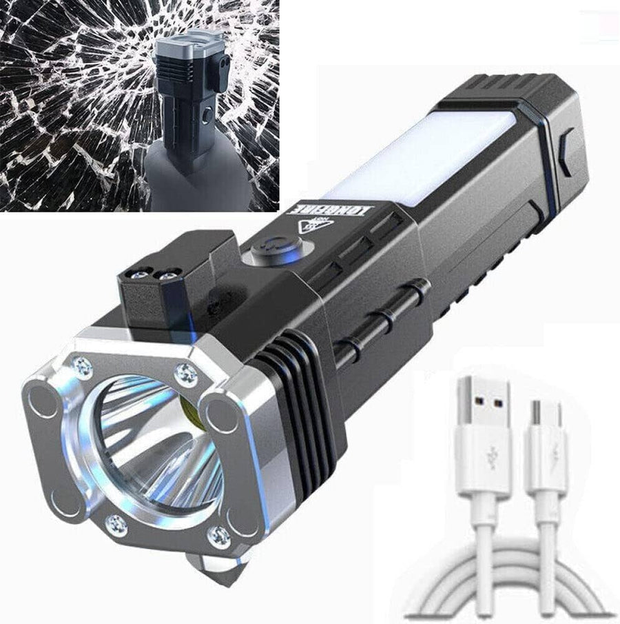 Emergency Hammer Flashlight Torch with Charging Bank